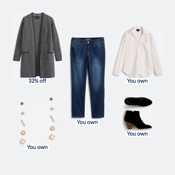 FORTUNE + IVY Paula Button Down Off-White Shirt (Stitch Fix) - Picture 7 of 8